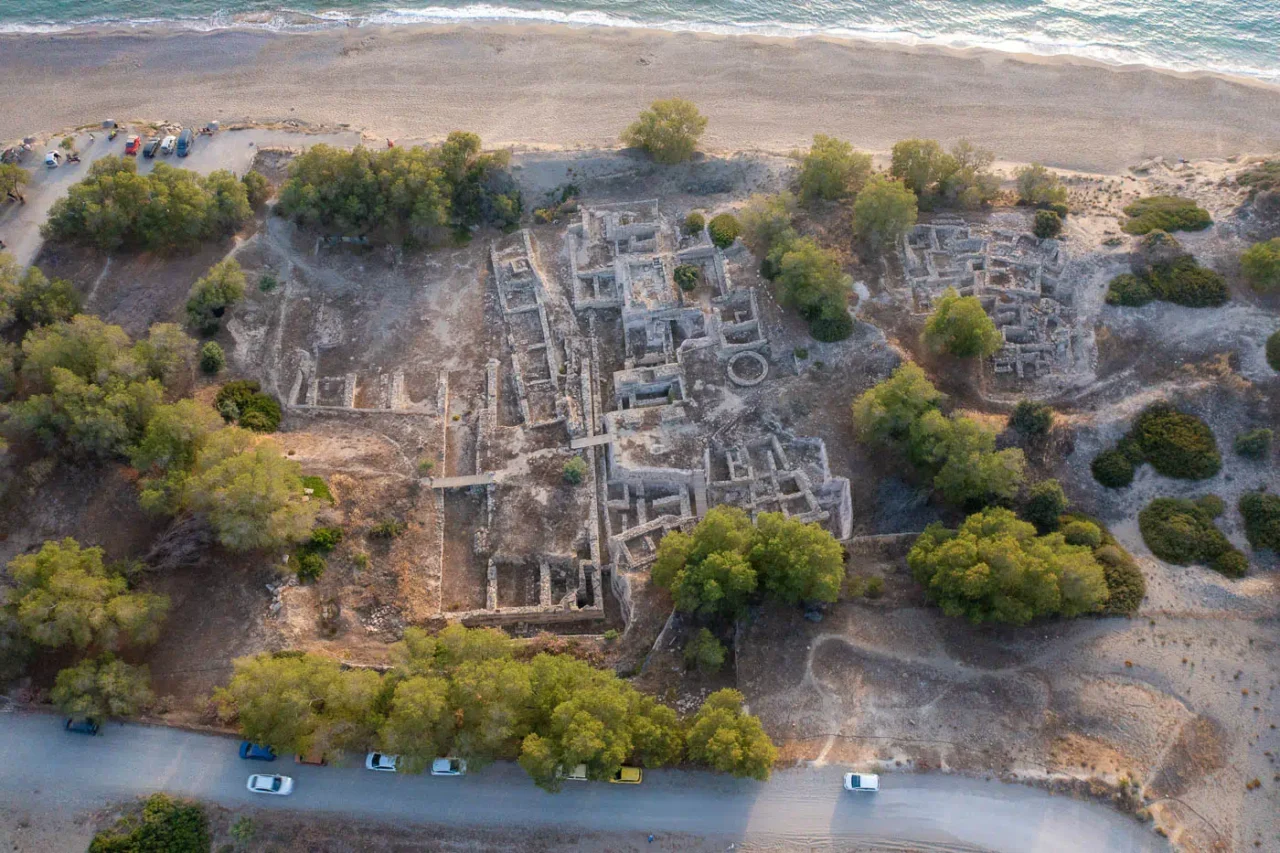 Kommos archaeological site in Messara Crete