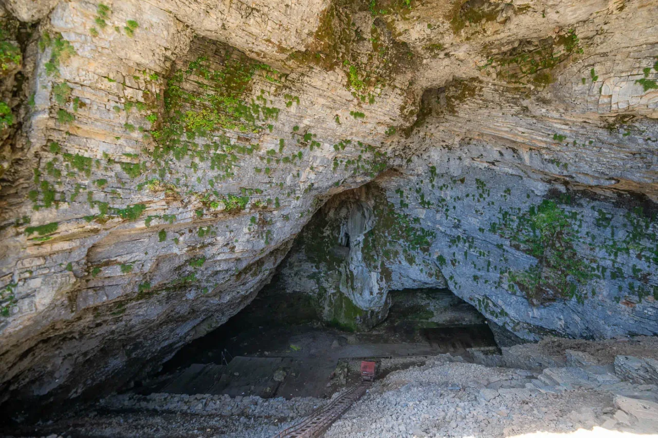 Inside Ideon Antron cave in Nida plateau Psiloritis in Crete