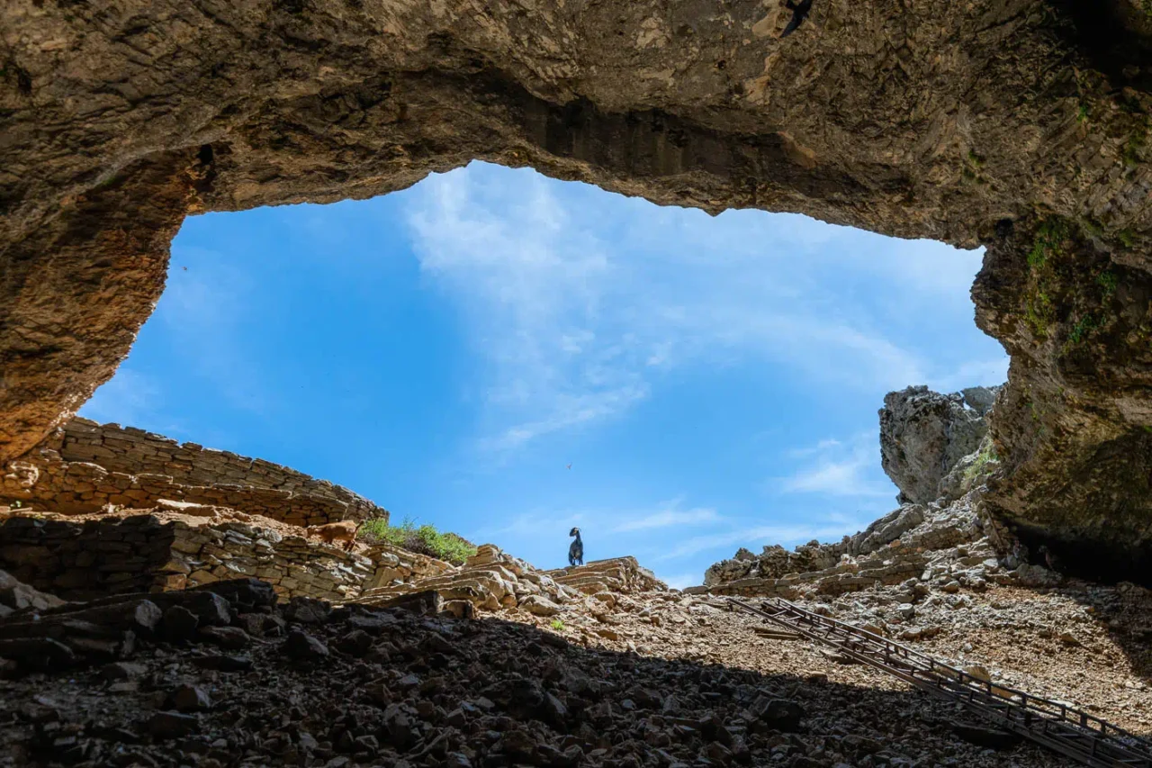 Inside Ideon Antron cave in Nida plateau Psiloritis in Crete