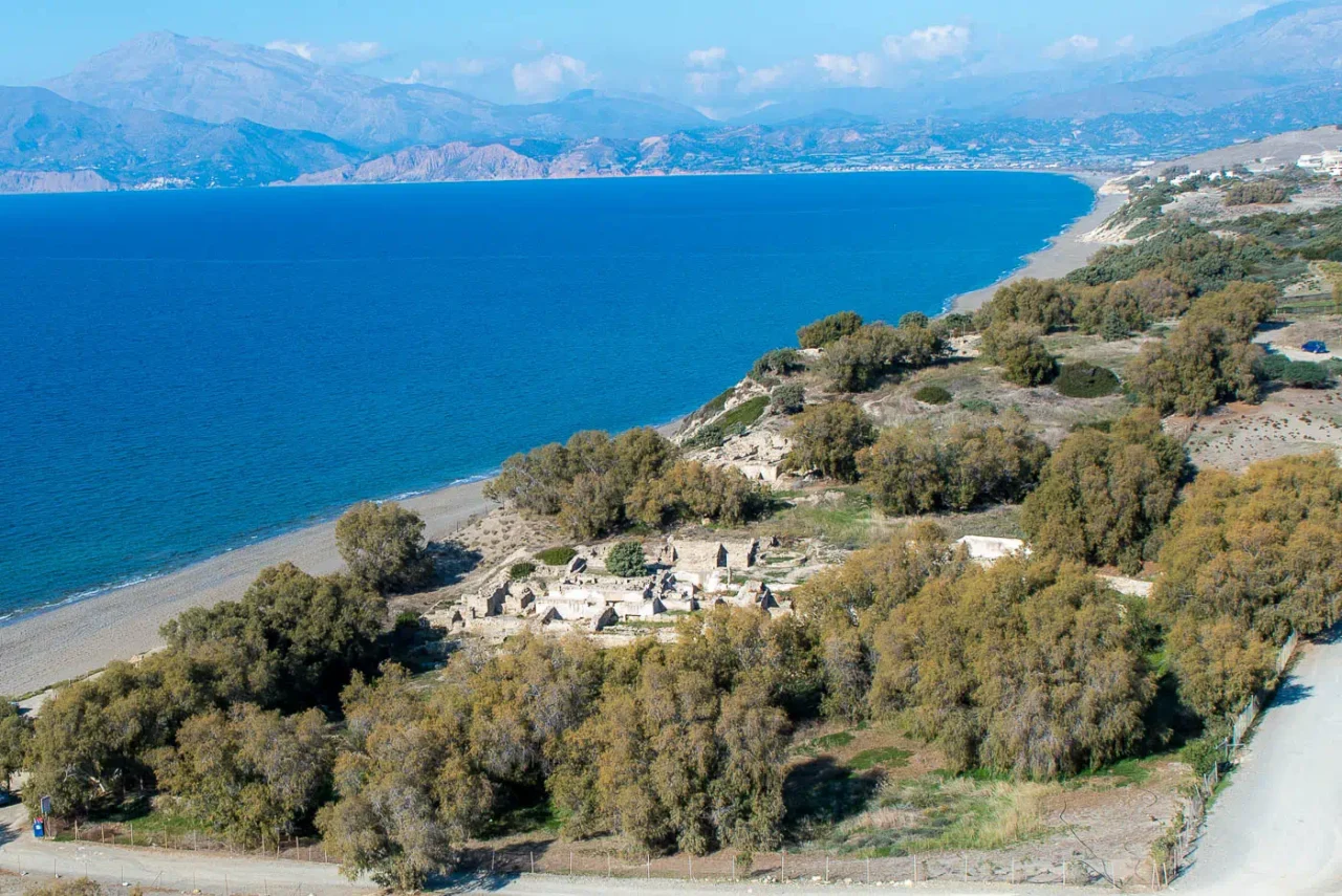 Kommos archaeological site and Kommos beach in South Crete