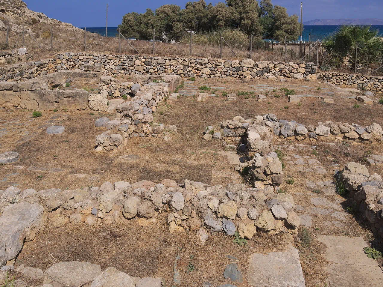 View of the Villa of the Lilies (due to the fresco discovered), Amnisos, dating from the 17th century BC. From Wikimedia Commons