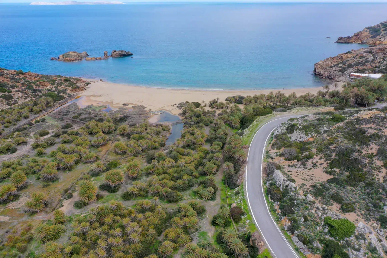 Vai palm forest and beach in Siteia Crete