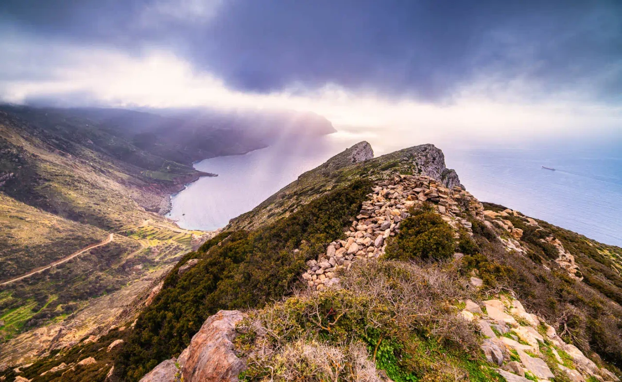 Liopetro fortress, view to the West, near sunset