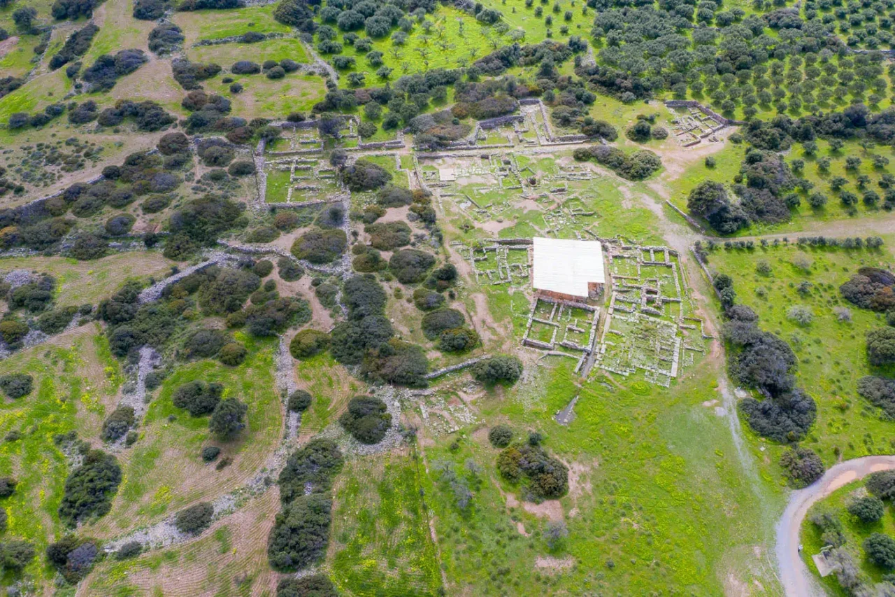 Roussolakkos archaeological site in Chiona beach