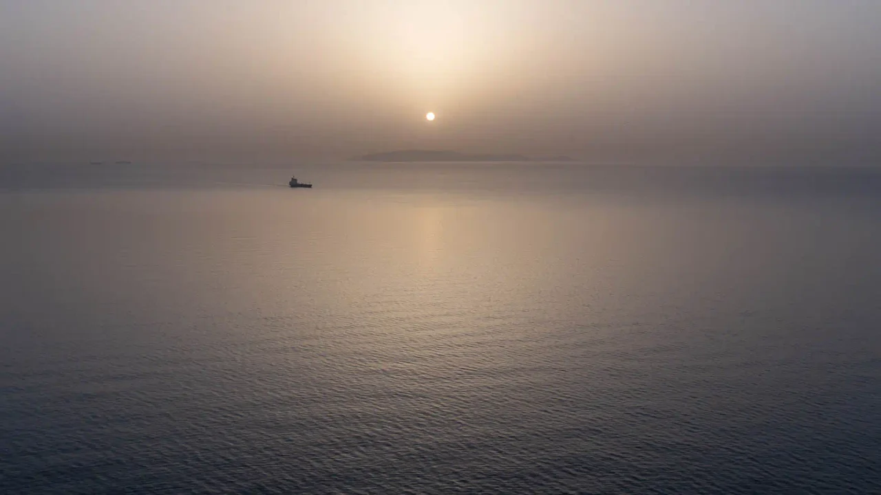 Sunrise above Dia island, photo taken from Paliokastro beach in Heraklion Crete