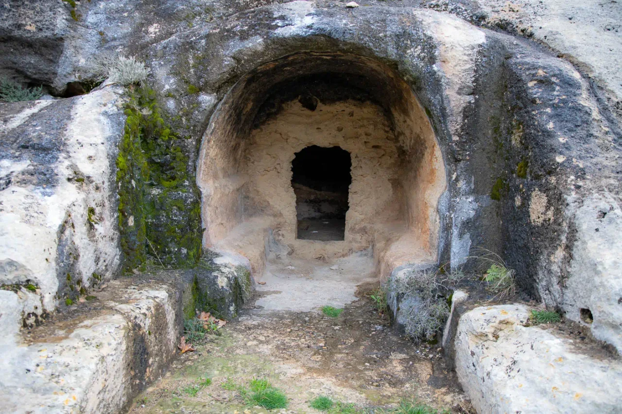 Necropolis Siderospilia near ancient Rizinia in Prinias Crete