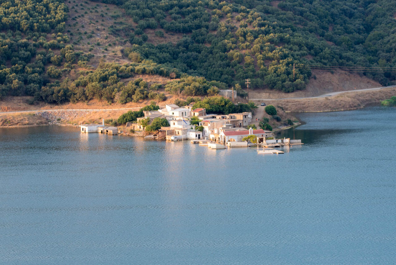 Sfendyli abandoned village in Aposelemis river dam, between Potamies and Avdou Crete