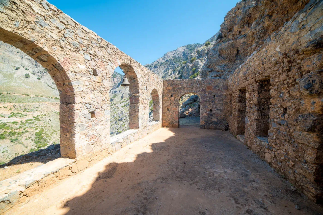 Agios Efthimios Hermitage, above Agios Nikolaos monastery at the exit of Rouvas gorge