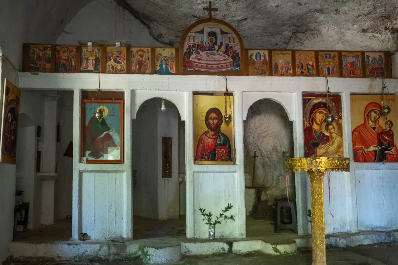 Inside Agia Anna in Mochos Crete