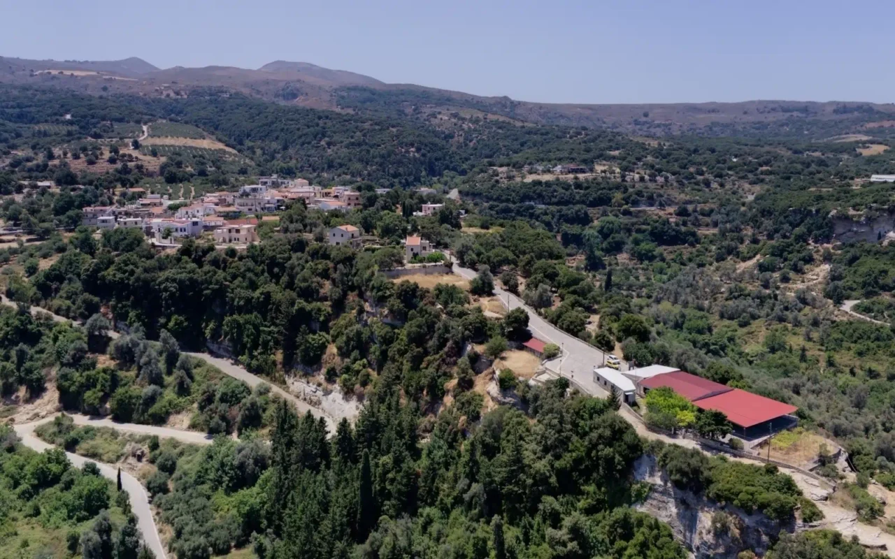 Archaia Eleftherna village from the tower of Eleftherna