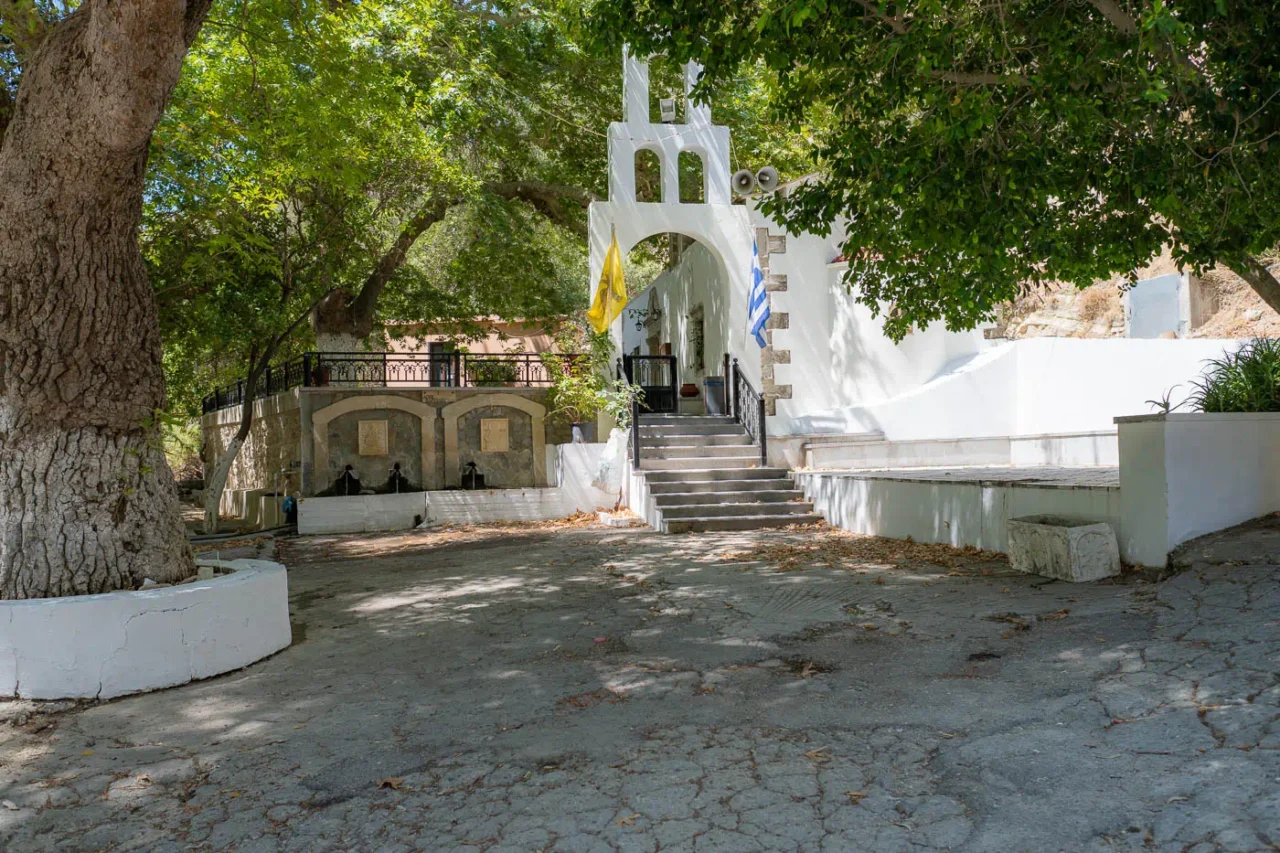 Agios Panteleimon chuch in the abandoned village of Apolychnos north of Moires Crete