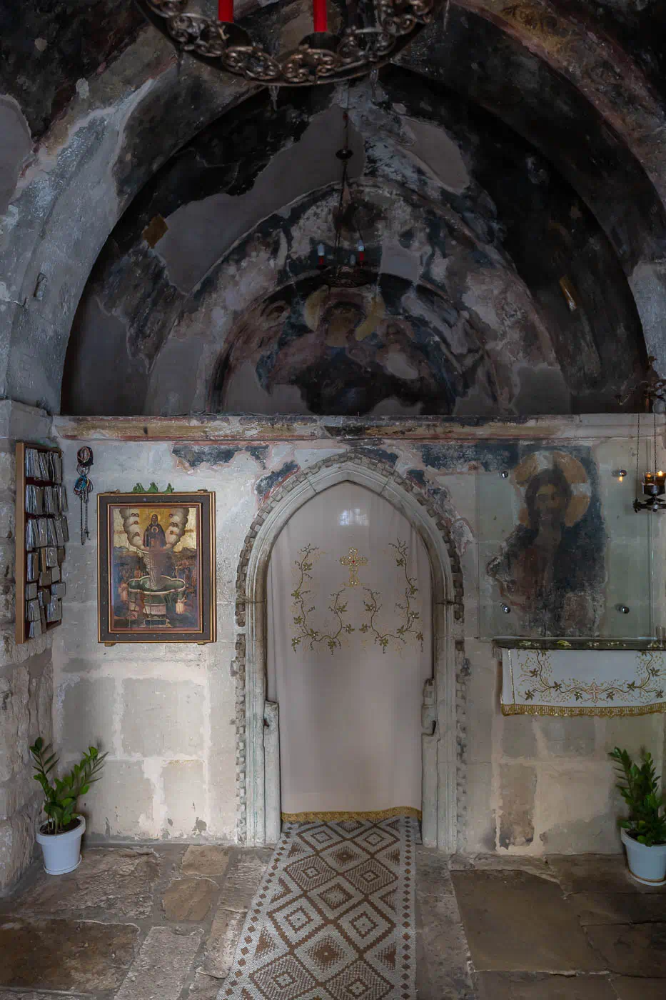 Frescoes from inside the Zoodochos Pigi church in the Monastery of Panagia Kalyviani