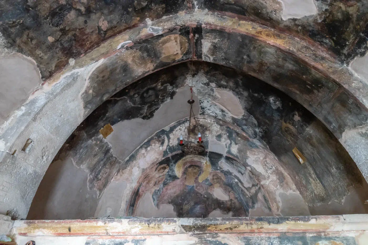 Frescoes from inside the Zoodochos Pigi church in the Monastery of Panagia Kalyviani