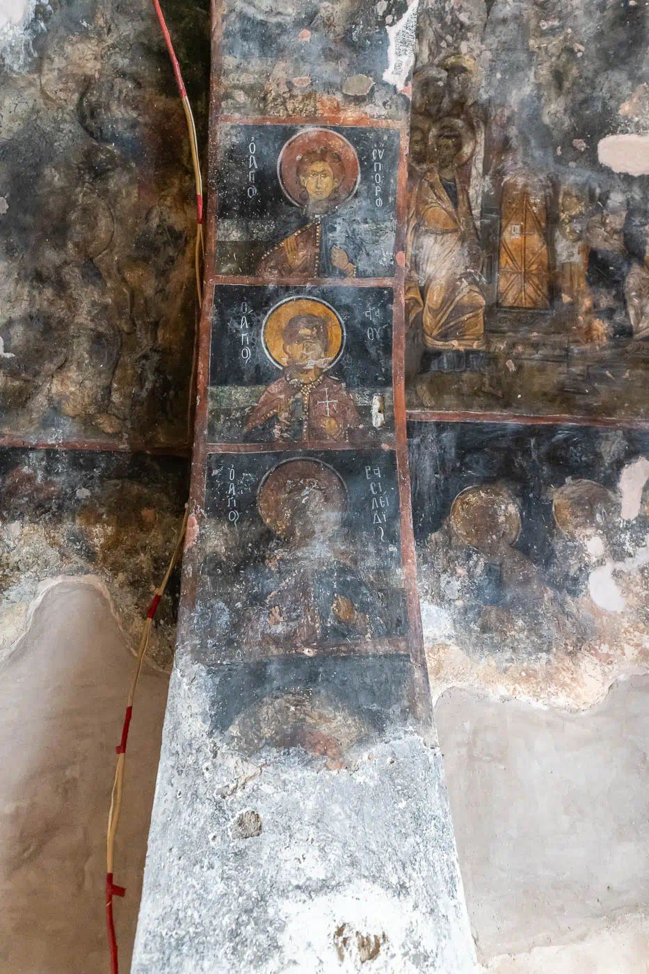 Frescoes from inside the Zoodochos Pigi church in the Monastery of Panagia Kalyviani