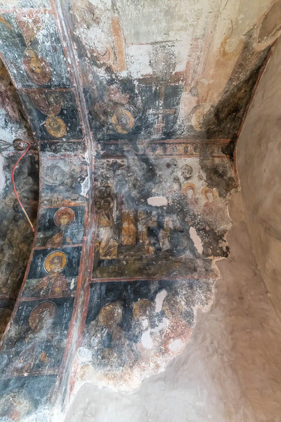 Frescoes from inside the Zoodochos Pigi church in the Monastery of Panagia Kalyviani