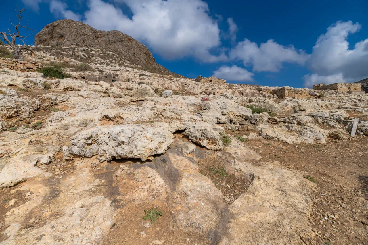 Rokka archaeological site, looking up from the bottom part of the city